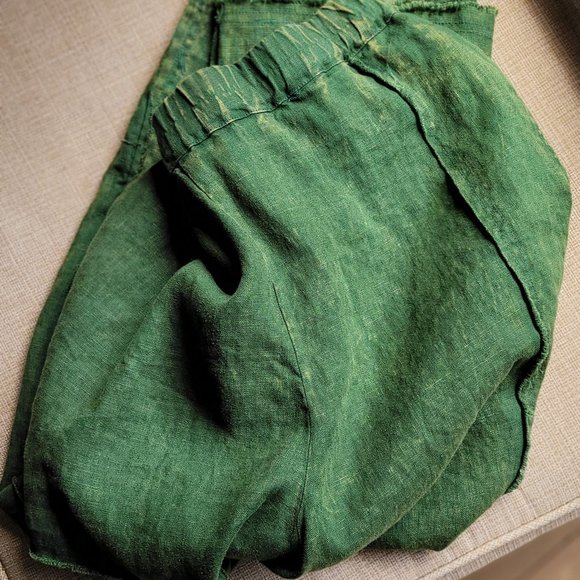 100% Linen harem pants, One Size, green - Picture 13 of 13